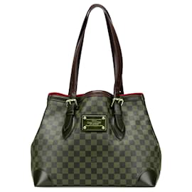 Louis Vuitton-Louis Vuitton Marrom Damier Ebene Hampstead MM-Marrom