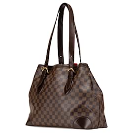 Louis Vuitton-Louis Vuitton Marrom Damier Ebene Hampstead MM-Marrom