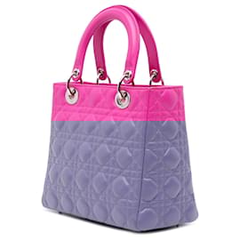 Dior-Dior Pink Medium Lambskin Cannage Lady Dior-Pink