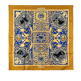 Hermès-Hermès Blue La Presentation Silk Scarf-Blue
