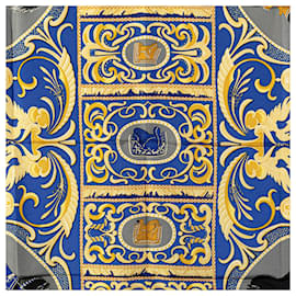 Hermès-Hermès Blue La Presentation Silk Scarf-Blue