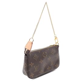 Louis Vuitton-Louis Vuitton  LOUIS VUITTON Mini Pochette Acessórios Bolsa M58009 Monograma lona revestida em PVC couro marrom usado mulheres-Outro