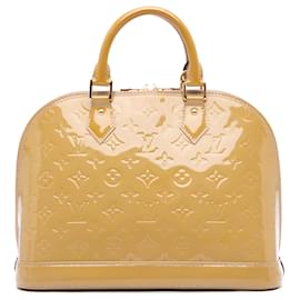 Louis Vuitton-Louis Vuitton Marrom Monograma Vernis Alma PM-Marrom,Bege