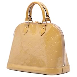 Louis Vuitton-Louis Vuitton Marrom Monograma Vernis Alma PM-Marrom,Bege