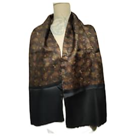 Autre Marque Sciarpa reversibile in seta multicolore e rossa Multicolore