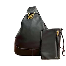 Loewe-Loewe Anton Leather Shoulder Bag-Black
