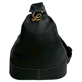 Loewe-Loewe Anton Leather Shoulder Bag-Black