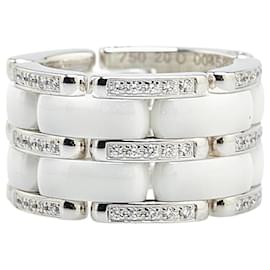 Chanel-Chanel K18WG White Gold White Ceramic Ultra Wide Ring-White