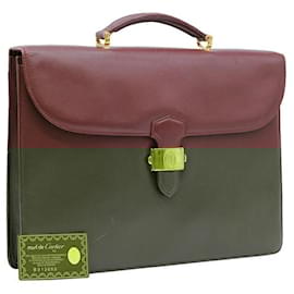 Cartier-Cartier Leather Business Briefcase Bordeaux-Red
