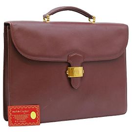 Cartier Leder Aktentasche Bordeaux Rot