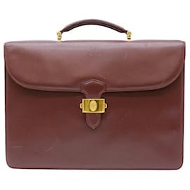 Cartier-Cartier Leather Business Briefcase Bordeaux-Red