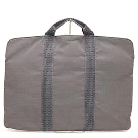 Hermès-Hermes Canvas Briefcase Gray-Grey