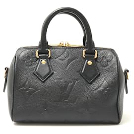 Louis Vuitton-Louis Vuitton Monogram Empreinte Leather Speedy Bandouliere 20 Handbag-Black