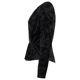 Isabel Marant-Isabel Marant Gudellia Puff-Sleeve Top in Black Velvet-Black