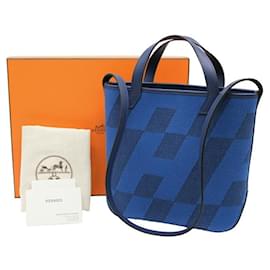 Hermès-Hermès H-An Bié PM 2WAY Tote Bleu-Bleu
