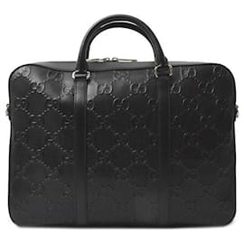Gucci-Gucci GG Embossed Briefcase 2way Bag 658573-Black