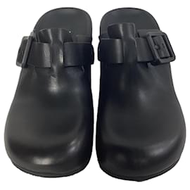 Balenciaga-Balenciaga Mallorca Sabot Mules in Black Leather-Black