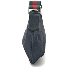 Gucci-Gucci GG Canvas Leather Messenger Bag-Black