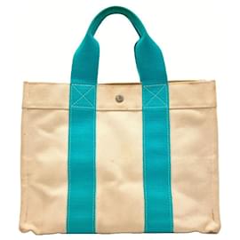 Hermès-Sac tote en toile PM Bora Bora d'Hermès-Blanc