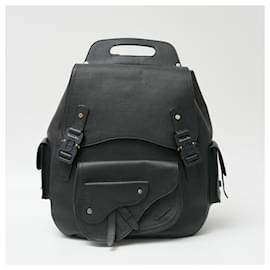 Dior Leather Maxi Backpack Roller Coaster Saddle Black