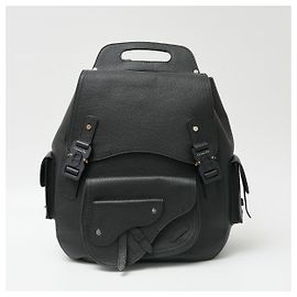 Mochila Maxi de Cuero Dior Roller Coaster Saddle Negro