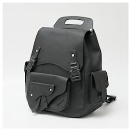 Dior-Dior Leather Maxi Backpack Roller Coaster Saddle-Black
