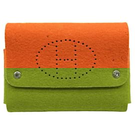 Hermès-Pochette de carte GM en feutre Hermes-Orange