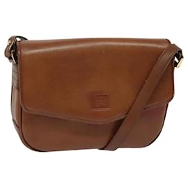 Autre Marque-Burberrys Shoulder Bag Leather Brown Gold Auth ti3046-Brown,Golden