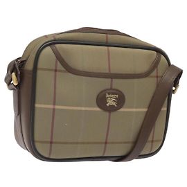 Autre Marque Burberrys Nova Check Shoulder Bag Canvas Beige Gold Auth bs24660 Beige Golden