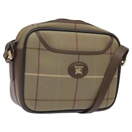 Autre Marque-Burberrys Nova Check Shoulder Bag Canvas Beige Gold Auth bs24660-Beige,Golden