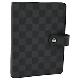 Louis Vuitton-LOUIS VUITTON Damier Graphite Agenda MM Day Planner Cover R20242 LV Auth 121013-Damier ebene