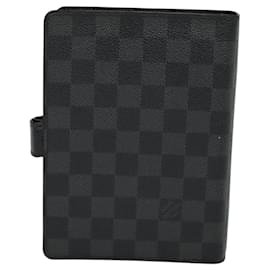 Louis Vuitton-LOUIS VUITTON Damier Graphite Agenda MM Day Planner Cover R20242 LV Auth 121013-Damier ebene
