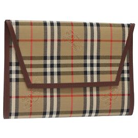 BURBERRY Nova Check Day Planner Cover Canvas Beige Auth am8273 Beige