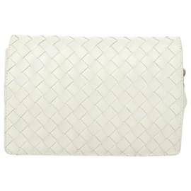 Autre Marque-BOTTEGA VENETA INTRECCIATO Chain Shoulder Bag Leather White Auth 121458-White