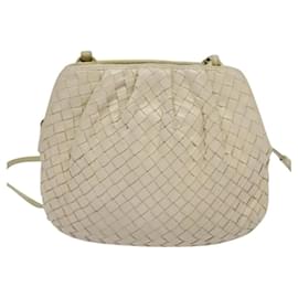 Autre Marque-BOTTEGA VENETA INTRECCIATO Shoulder Bag Leather White Gold Auth 120968-White,Golden