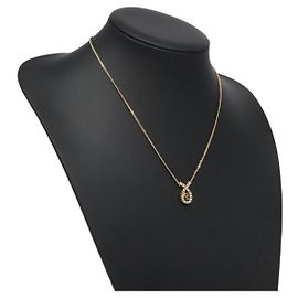 Collier Christian Dior métal or Auth am8229 Doré