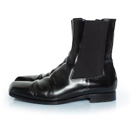 Prada-Prada, Leather Chelsea boots-Black