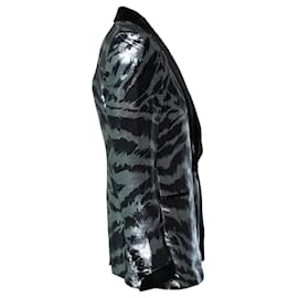 Tom Ford-Tom Ford, Atticus Zebra metallic tuxedo jacket-Black,Silvery