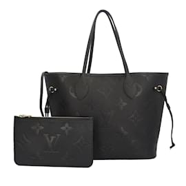 Louis Vuitton-Louis Vuitton Neverfull MM Monogram Empreinte Tote Bag-Black