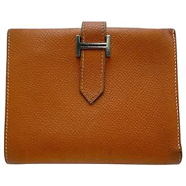 Hermès Billetera bi-fold Hermes en marrón Castaño