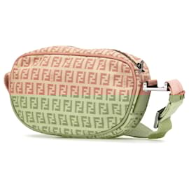 Fendi-Sac à bandoulière en toile Zucchino marron Fendi-Marron,Beige