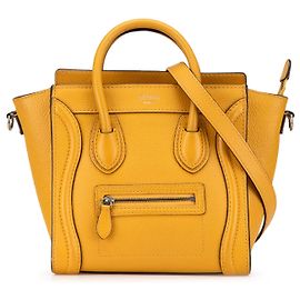 Céline Celine Jaune Nano Cuir Sac de Voyage Jaune Moutarde
