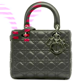 Dior-Dior Pink Medium Lambskin Cannage Lady Dior-Pink