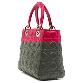Dior-Dior Pink Medium Lambskin Cannage Lady Dior-Pink