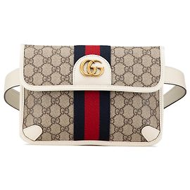 Gucci Braune GG Supreme Ophidia Gürteltasche Braun Beige Andere