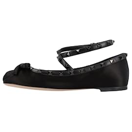 Valentino Garavani-Valentino Rockstud Ballerinas Black-Black