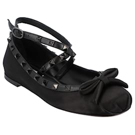 Valentino Garavani-Valentino Rockstud Ballerinas Black-Black