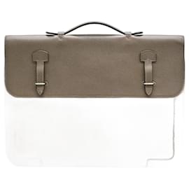 Hermès-Hermes Serviette 57 Briefcase Business Bag-Grey