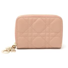 Dior-Dior Lady Dior Voyageur Zip Coin Case Beige-Brown,Beige