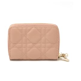 Dior-Dior Lady Dior Voyageur Zip Coin Case Beige-Brown,Beige